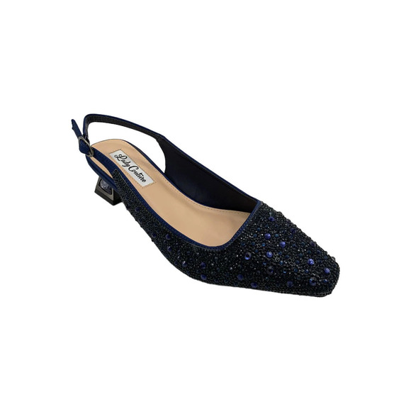 Lady Couture Shoes - Lady Couture of NY Women's Ronda Slingback Kitten Heel Navy - Medium